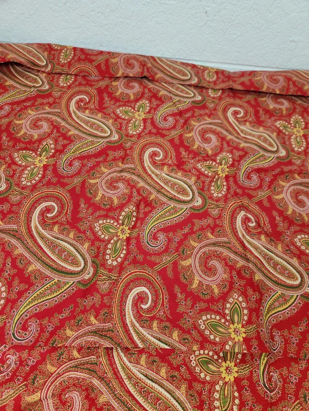 Pottery Barn Paisley Euro Sham Set Of 2 Pillowcase French Cottage NOS Red